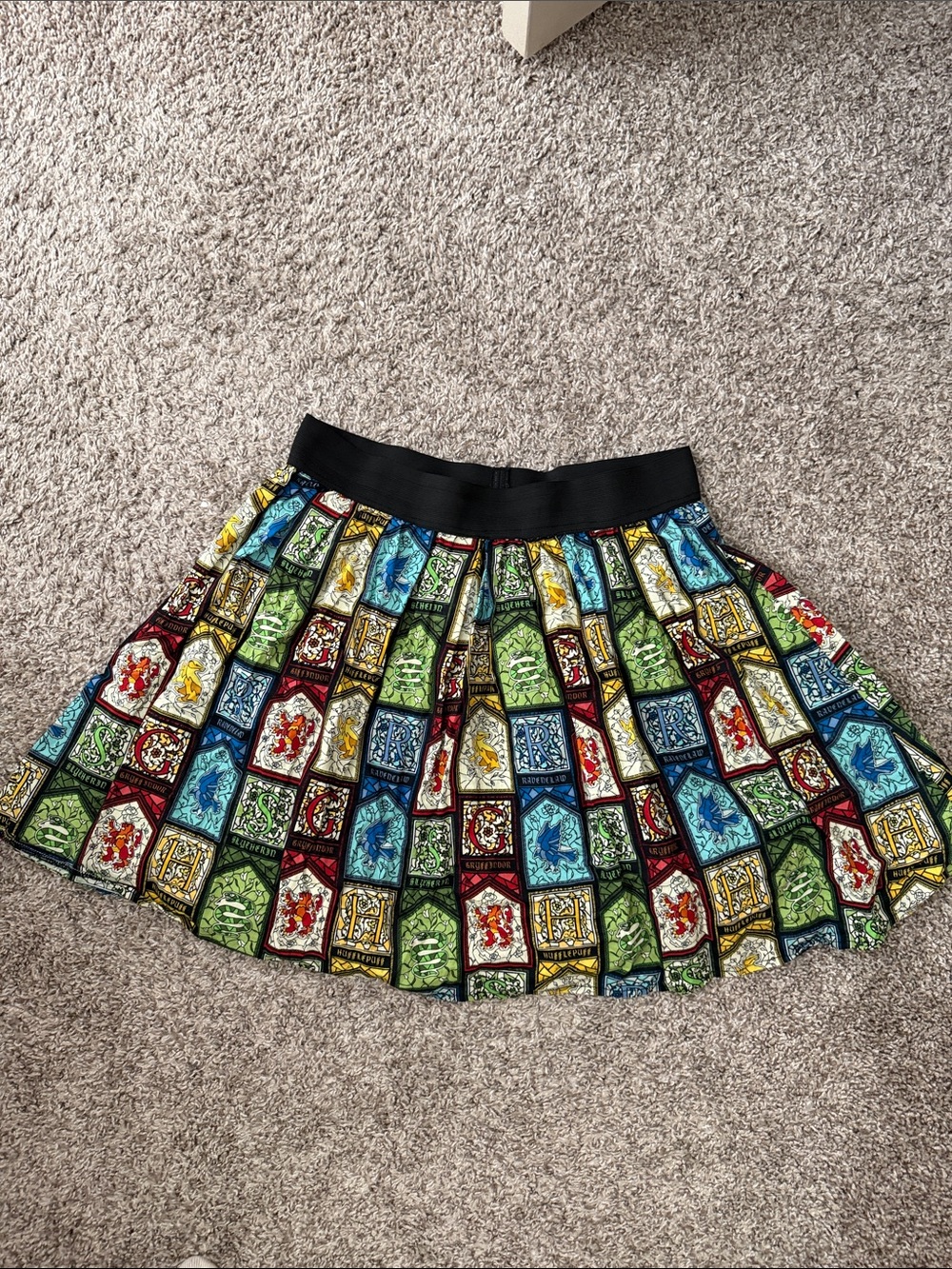 Hogwarts Houses Stained Glass Skater Skirt